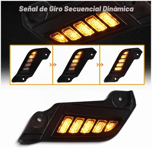 Vista 4 de Switchback - Luz marcadora lateral delantera blanca/ámbar para faro, lámpara de circulación diurna con función de señal de giro intermitente