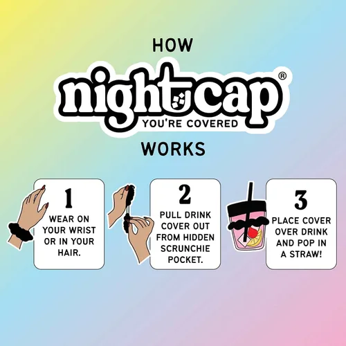 Vista 5 de Nightcap Coletero Cubrevasos - El Coletero Reutilizable para Prevención de Adulteración de Bebidas Como se Vio en Shark Tank