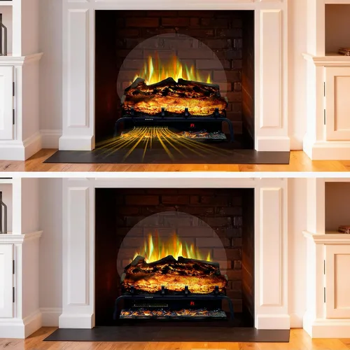 Vista 7 de Juego de troncos de chimenea eléctrica independiente WiFi de 24.5", calentador insertable de chimenea con temporizador de 9H, termostato, 6