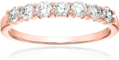 Vista 6 de VIR JEWELS Anillo de aniversario de boda de diamantes de 34 quilates (ctw) para mujer, anillo de compromiso de diamantes redondos de oro blanco