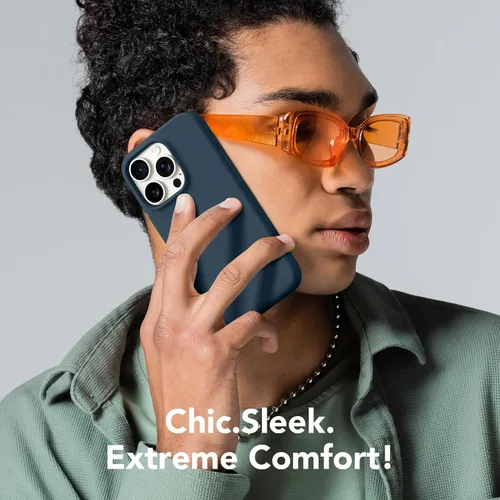 Vista 8 de GONEZ Funda de silicona para iPhone 14 Pro Max, compatible con MagSafe, con protector de pantalla + protector de lente de cámara, silicona líquida a