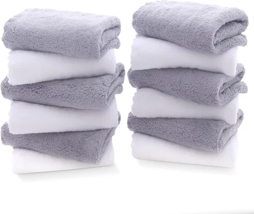 Vista 16 de TENSTARS Toallas de baño de seda con dobladillo para liquidación de baño - 27 x 55 pulgadas - Ligeras, delgadas, de secado rápido - Toalla