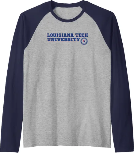 Vista 11 de Louisiana Tech Bulldogs - Camiseta de béisbol raglán con texto en bloque, Negro
