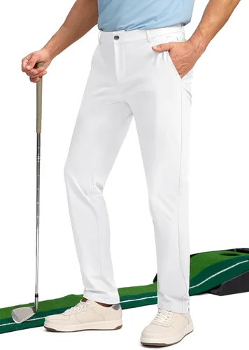 Vista 3 de Obla Pantalones de golf para hombre, 303234 pulgadas, ajustados, elásticos, ligeros, con 5 bolsillos, pantalones casuales de trabajo para hombre