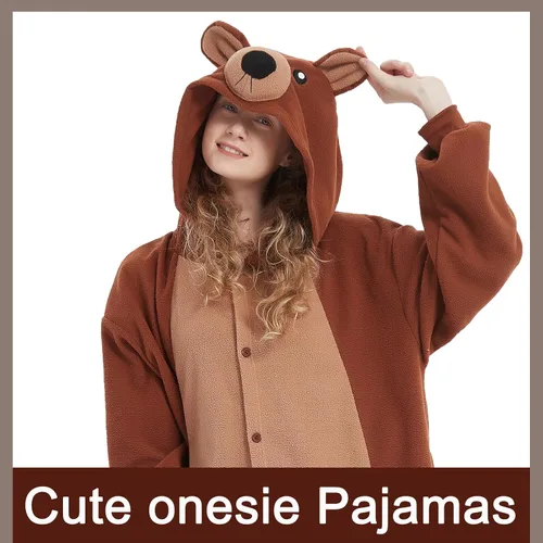 Vista 3 de SWEETXIN Adult Unisex Onesie Pajamas Halloween Christmas Sleepwear Jumpsuit Cosplay Costume Suit for Women and Men