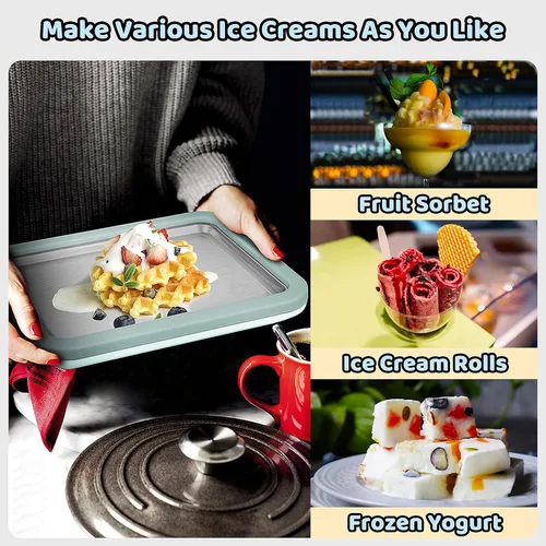 Vista 3 de JoyMech Máquina de Helado Enrollado, Máquina de Helado Enrollado, Sartén Sweet Spot, Placa Fría Instantánea, Ideal para Hacer Helado Enrollado