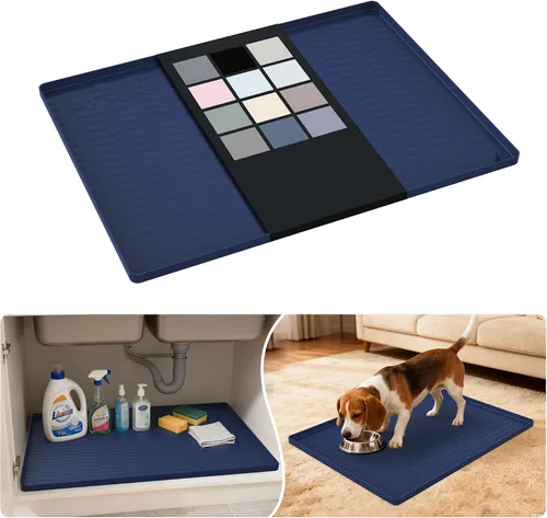 Vista 83 de URMONA - Tapete de silicona impermeable para debajo del fregadero, 16 x 10 Beige