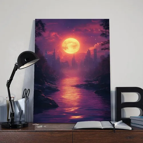 Vista 8 de Abstract Vaporwave Synthwave Print – Neon Digital Dreamscape Poster – Modern Retro Wall Decor for Youth Rooms Poster Canvas Artwork Prints Rustic