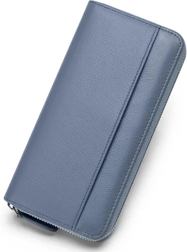 Vista 15 de RFID Blocking Womens Zipper Wallet Leather Large Capacity Billfold Clutch Zip Around Wallets for Women