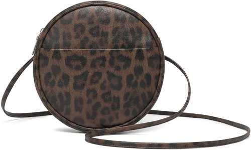 Vista 46 de Bolso circular para mujer, bolso cruzado redondo con cremallera Verde militar/nailon