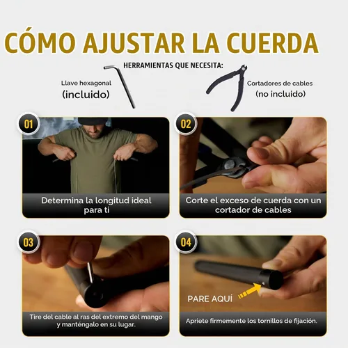 Vista 7 de GODROP - Cuerda de saltar de velocidad ajustable, 2 cuerdas recubiertas de acero, funda de transporte, asas antideslizantes de aluminio con EE. UU.