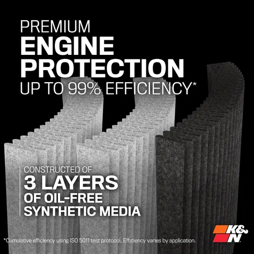 Vista 4 de K&N Filtro de Aire del Motor Diesel Dryflow de Rendimiento de por Vida: Aumenta la Potencia: Premium, Lavable: Compatible con 2011-2016