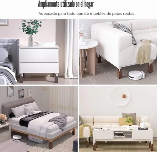 Vista 4 de Sephyroth Elevadores de Cama Ajustables Elevadores de Muebles Paquete de 4 con Abrazadera de Tornillo. Elevadores de Mesa Escritorio Silla. Negro