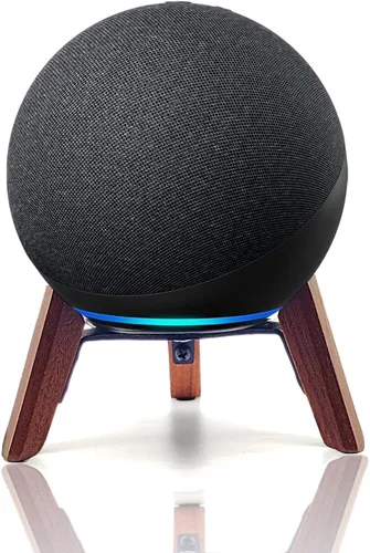 Vista 8 de Soporte de madera real para Echo Studio (nuevo modelo) 2025, Echo (4ª generación), altavoz casero, soporte de trípode de escritorio protege Alexa