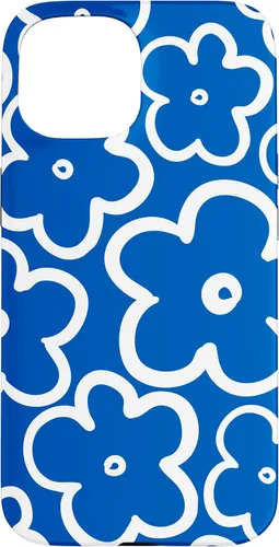 Vista 6 de Funda floral azul y blanca con diseño de flores silvestres para iPhone 16