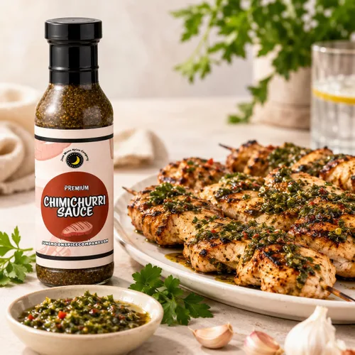 Vista 5 de Salsa Chimichurri Sin colesterol Sin azúcar Fabricado en lotes pequeños Botella de 12 onzas líquidas de sabor Salsa gourmet Chimichurri