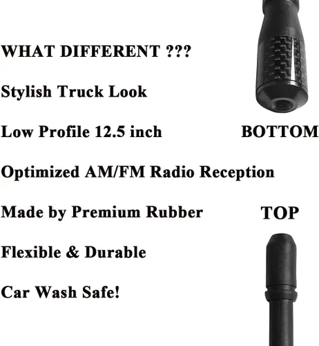 Vista 6 de Antena de radio para camión compatible con Ford F150 Raptor F250 F350 (2009-2023) y para camiones Dodge RAM 1500 2500 3500 (2009-2023) Recepción