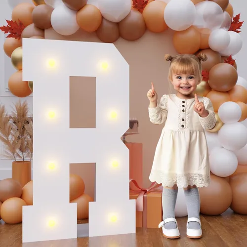 Vista 18 de Letras de marquesina de 3 pies de alto, letras y para decoraciones de fiesta de cumpleaños Light up Letters without Sidewalls, Lightweight Foam