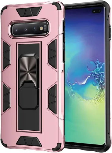 Vista 11 de Dionsibei Funda para Samsung Galaxy S10 Plus de grado militar con función atril incorporada, funda protectora resistente a prueba de golpes