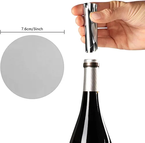 Vista 2 de 100 piezas de plata vino vertedor gota parada vertido disco caño
