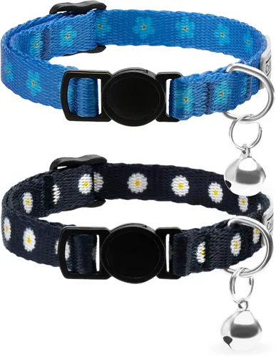 Vista 20 de CollarDirect Juego de 2 collares para gatos con campana extraíble, diseño tribal azteca de seguridad ajustable para mascotas