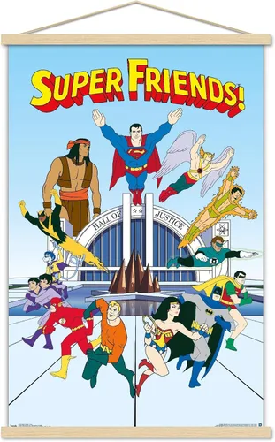 Vista 15 de Trends International DC Comics Super Friends - Póster de pared del equipo, 22.4 pulgadas de largo x 14.7 pulgadas, versión enmarcada de madera