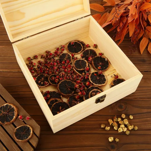 Vista 7 de DAJAVE Caja de madera sin terminar, caja de almacenamiento de madera con tapa con bisagras, caja de madera de pino de 9 x 9 x 4 pulgadas, cajas