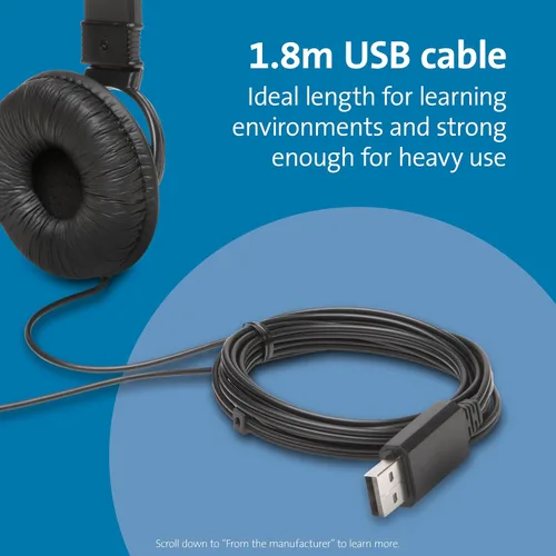 Vista 5 de Kensington Auriculares USB de alta fidelidad con micrófono (K97601WW), color negro