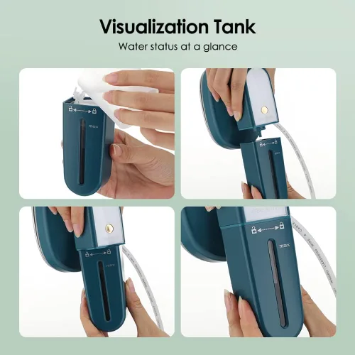 Vista 8 de Vaporizador de ropa de vapor de mano portátil para viajes en casa para planchar ropa planchado húmedo seco caliente máquina de planchar plegado mini