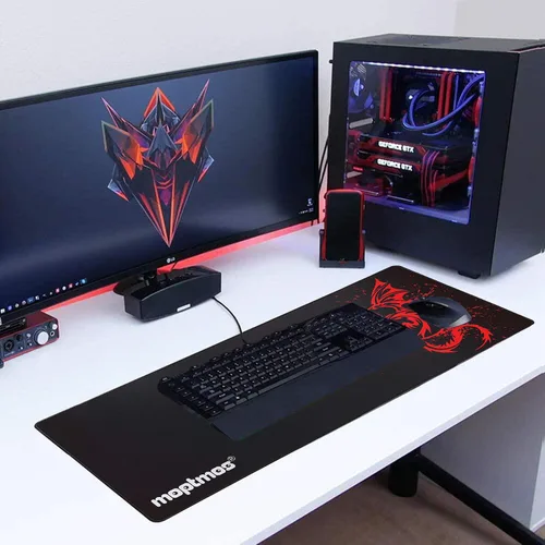 Vista 8 de Alfombrilla de mouse grande para juegos de velocidad extendida Fly Dragon Mouse Pad Gamer Office Computer Mouse Mat A-rojo