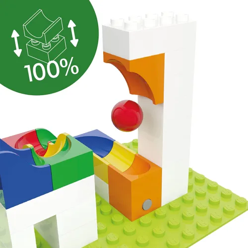 Vista 4 de Hubelino Marble Run - Juego de expansión de catapulta de 41 piezas - ¡El original! Fabricado en Alemania! - Certificado y galardonado Marble Run