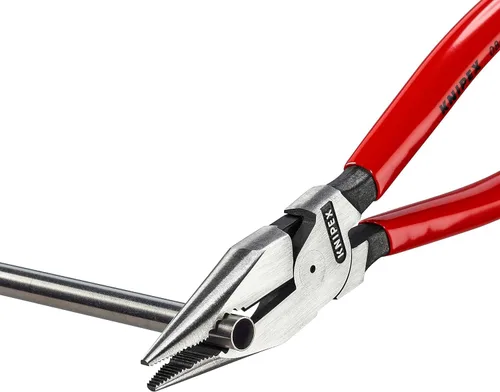 Vista 3 de KNIPEX 08 21 185 Alicates combinados puntiagudos con revestimiento de plástico negro Atramentized 7.283 in