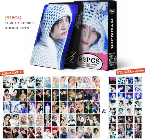 Vista 5 de KPOPBP Stray Kids Tarjetas Fotográficas 60 PCS Álbum SKZ Rock Star Tarjetas de Fotos con 32 PCS Calcomanías Regalo Kpop Tarjetas Lomo Mercancía