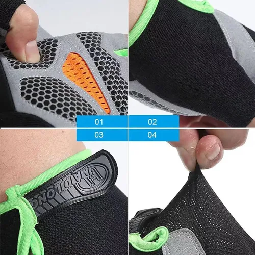 Vista 3 de Guantes de ciclismo de carretera de gel para hombre guantes de ciclismo de medio dedo guantes de bicicleta de carretera MTB almohadilla de gel que