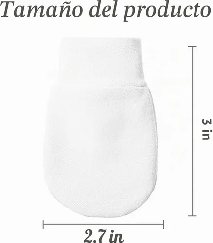 Vista 2 de Manoplas de bebé antiarañazos, guantes suaves para niños y niñas de 0 a 6 meses