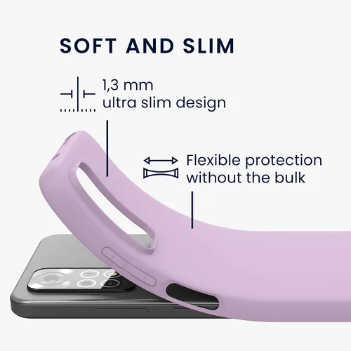 Vista 2 de kwmobile Funda compatible con Xiaomi Redmi Note 11 / Note 11S - Funda protectora de silicona TPU suave y delgada - Malva