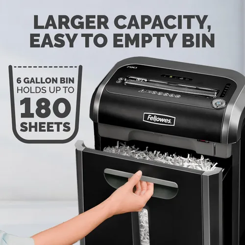 Vista 7 de Fellowes - Trituradora de papel Powershred 79Ci 100 % a prueba de atascos; trituradora de corte transversal de trabajo medio con capacidad para 16