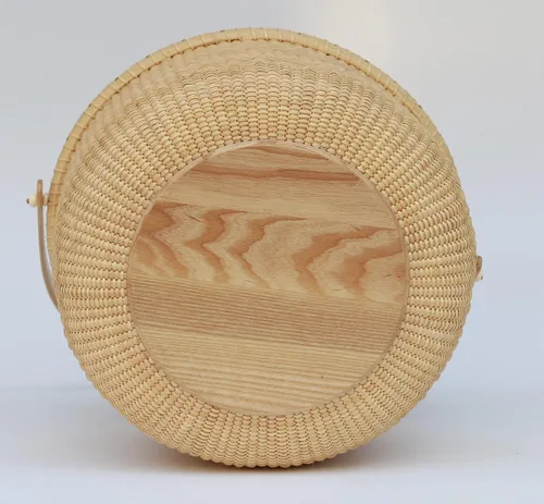 Vista 2 de Cesta redonda abierta de Nantucket con asas tejidas a mano para Pascua, picnics, regalos, decoración del hogar y más varios tamaños que van desde 5