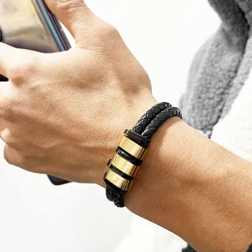 Vista 7 de Joyería navideña para niño, regalo de árbol de la vida, pulseras trenzadas de acero inoxidable, pulsera de Acción de Gracias, pulseras de cuero