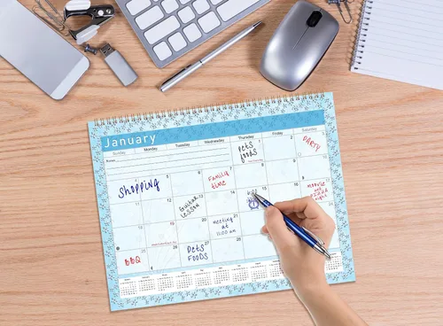 Vista 5 de Calendario mensual 2026 de escritorio/pared, rastreador de hábitos, diario, semanal y mensual, diario motivacional de seguimiento de hábitos