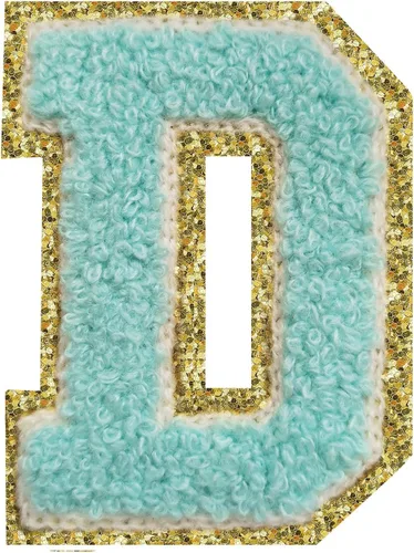 Vista 19 de 3Pcs Letter Patches Varsity Glitters Chenille,SPRT Iron on Blue Letter Patch,Alphabet Cloth Patch for Team Costume Decoration 3.1in Height S
