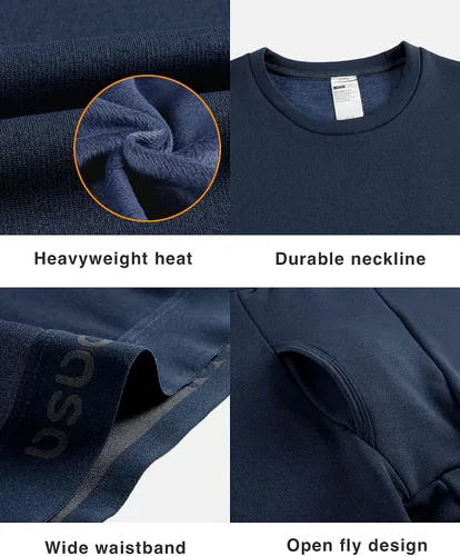 Vista 5 de LAPASA Men's Thermal Underwear Set Soft Fleece Lined Long Johns LightMidHeavy Weight Base Layer Top & Bottom M11M24M57