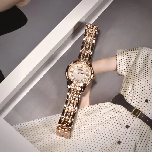 Vista 3 de CakCity Reloj de cuarzo analógico para mujer, con esfera de diamantes, reloj de pulsera casual para mujer