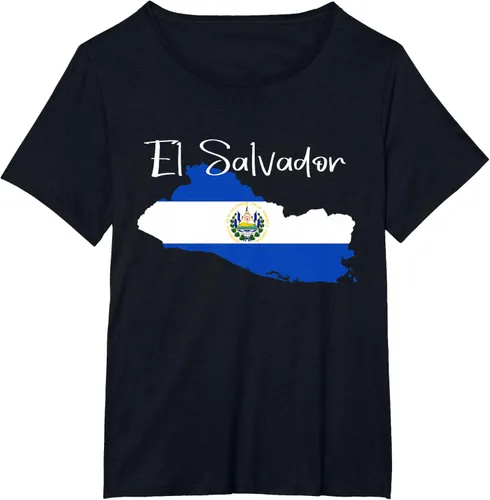 Vista 36 de Camiseta con la bandera de El Salvador, mapa de El Salvador, camiseta de Salvador para mujer