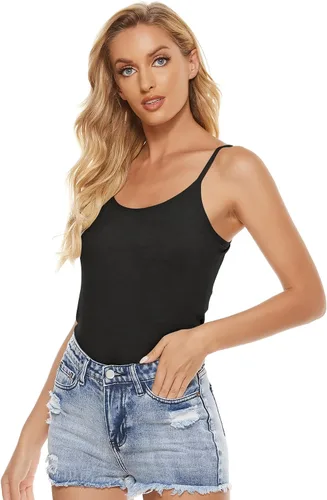 Vista 2 de BQTQ 6 piezas de camisola para mujer, camisetas sin mangas ajustables con tirantes delgados
