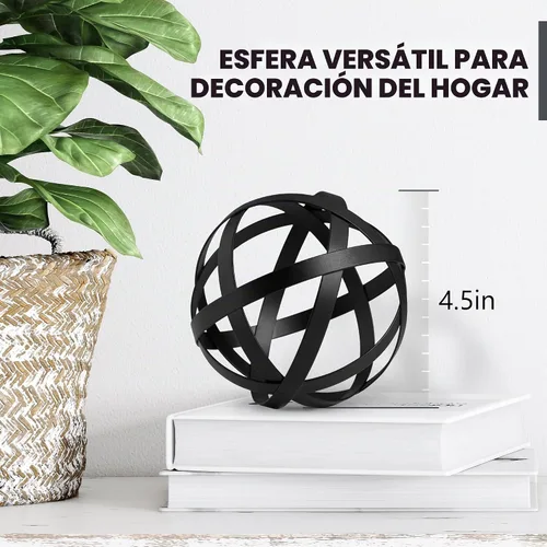 Vista 3 de Everydecor Esfera Decorativa de Metal para Decoración del Hogar - Bolas Decorativas para Estantes, Cuencos de Centro de Mesa, Estantería - Adornos