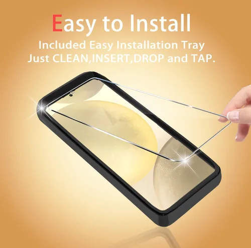 Vista 4 de Paquete de 3 protectores de pantalla de vidrio para Galaxy S25, paquete de 3 protectores de lente de cámara con bandeja de fácil instalación