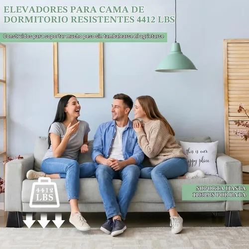 Vista 7 de Novabright Paquete de 4 elevadores de cama para dormitorio universitario de 6 pulgadas, extensores de cama de plástico extra resistentes, apilables