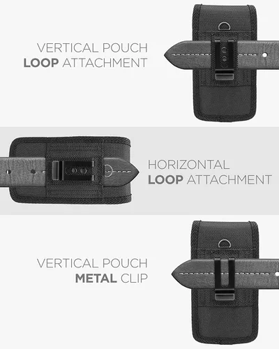 Vista 3 de Encased Juego de cinturón 2 en 1 para iPhone 14 Pro Max, funda protectora resistente con soporte integrado y soporte de clip para funda (negro)