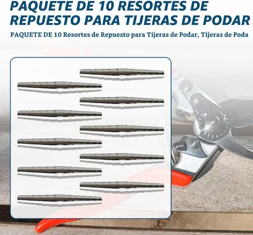 Vista 2 de 10 muelles de repuesto de 3.14 pulgadas para tijeras de podar de jardín, muelle de repuesto de acero inoxidable